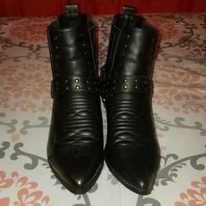 Black belt western booties